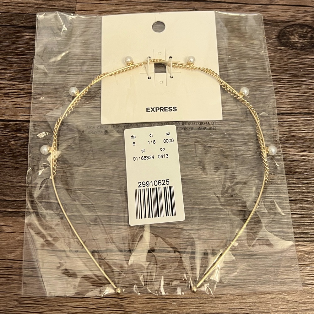 Gold Headband w/ Pearls